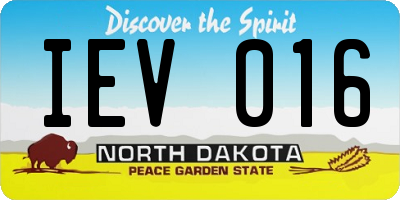ND license plate IEV016