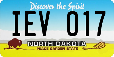 ND license plate IEV017