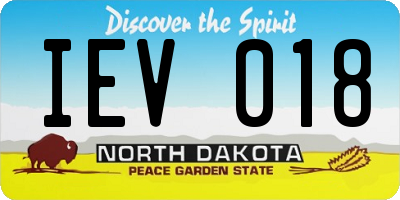 ND license plate IEV018