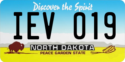 ND license plate IEV019