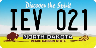 ND license plate IEV021