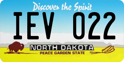 ND license plate IEV022