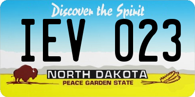 ND license plate IEV023
