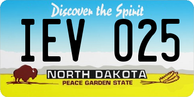ND license plate IEV025
