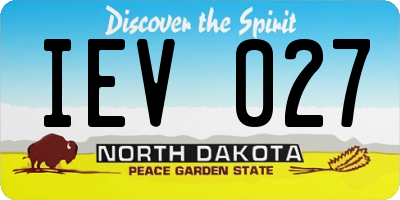 ND license plate IEV027