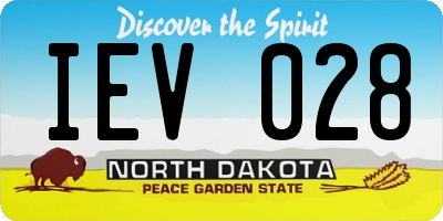 ND license plate IEV028