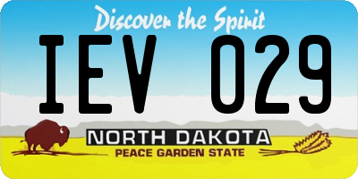 ND license plate IEV029