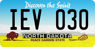ND license plate IEV030