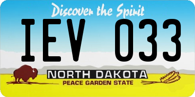 ND license plate IEV033