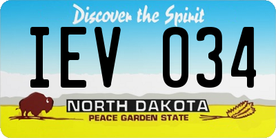 ND license plate IEV034