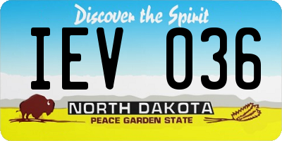 ND license plate IEV036
