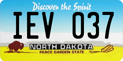ND license plate IEV037