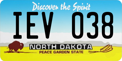 ND license plate IEV038
