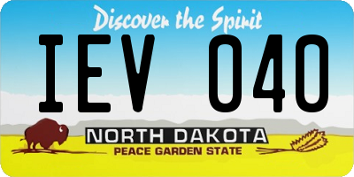 ND license plate IEV040