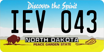 ND license plate IEV043