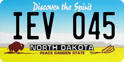 ND license plate IEV045