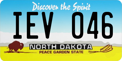 ND license plate IEV046