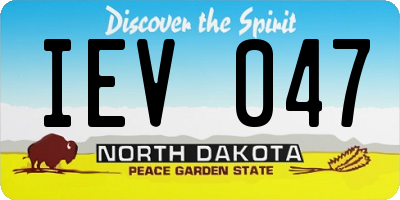 ND license plate IEV047
