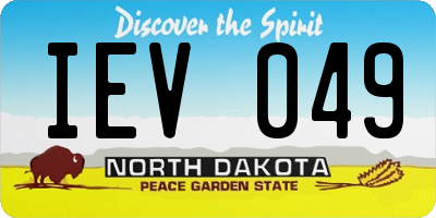 ND license plate IEV049