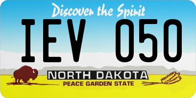 ND license plate IEV050