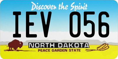 ND license plate IEV056