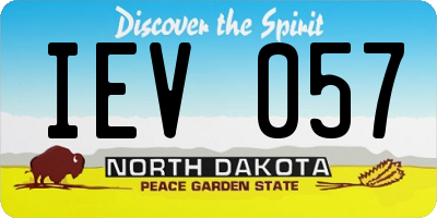 ND license plate IEV057