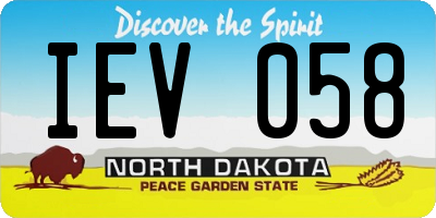 ND license plate IEV058
