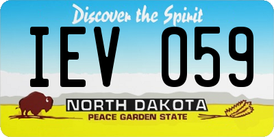 ND license plate IEV059