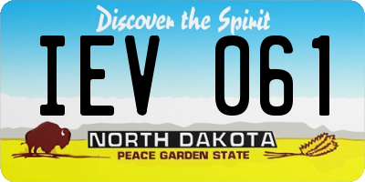 ND license plate IEV061