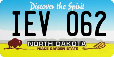 ND license plate IEV062