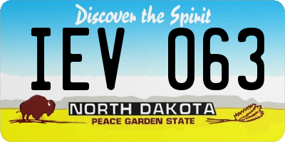 ND license plate IEV063