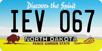 ND license plate IEV067