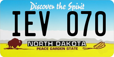 ND license plate IEV070