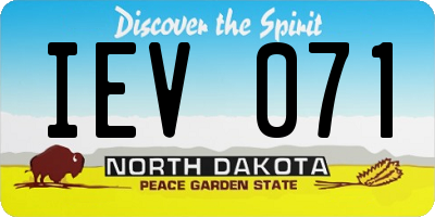 ND license plate IEV071