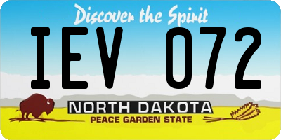 ND license plate IEV072