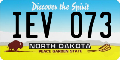 ND license plate IEV073