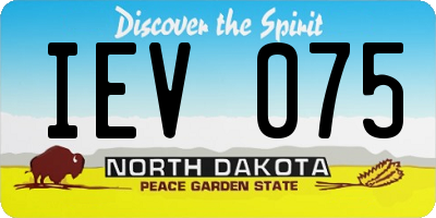 ND license plate IEV075