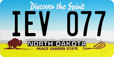 ND license plate IEV077