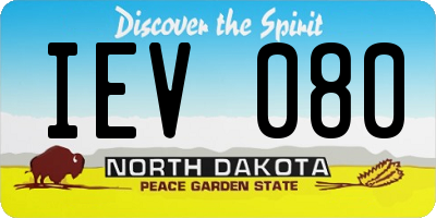 ND license plate IEV080