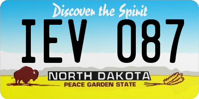 ND license plate IEV087