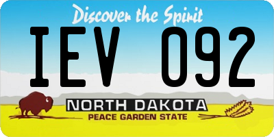 ND license plate IEV092