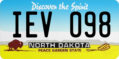 ND license plate IEV098