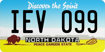 ND license plate IEV099