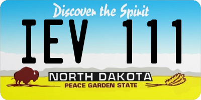 ND license plate IEV111