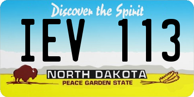 ND license plate IEV113