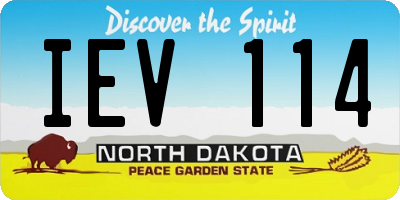ND license plate IEV114