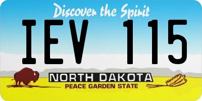 ND license plate IEV115
