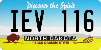 ND license plate IEV116
