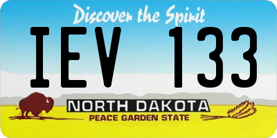 ND license plate IEV133