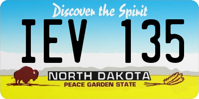 ND license plate IEV135